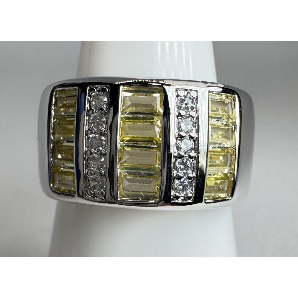 Size 7 Bomb Party Ring - RG71797 Resplendent Soul - Yellow Topaz Cubic Zirconia
